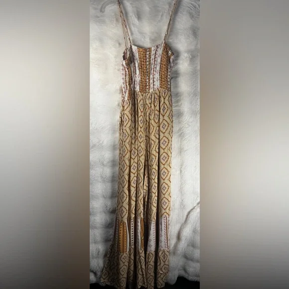 Ces Femme Cream and Tan Patterned Jumpsuit - Picture 2 of 2